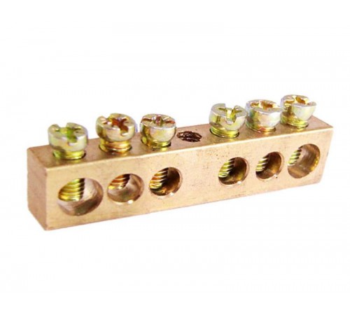 Шина PEN "земля-ноль" 6х9мм 6/1 (6групп/креп по центр)  YNN10-06-100  IEK