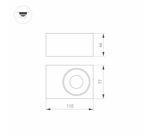 Корпус PLURIO-BASE-SURFACE-S112x79 (BK, 1-2, 200mA) (Arlight, IP20 Металл, 3 года)  031710  Arlight