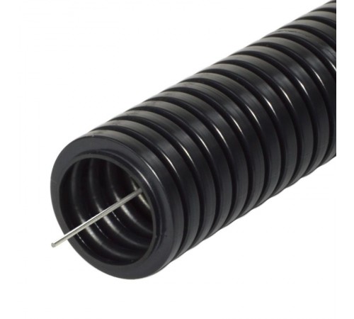 Труба гофрированная ПА негорючая (НГ) стойкая к УФ с/з d20 мм (50м) черная  PR02.01210  Промрукав