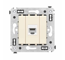 Компьютерная розетка RJ-45 без шторки в стену, кат.6 одинарная, "Avanti", "Ванильная дымка"  4405693  DKC