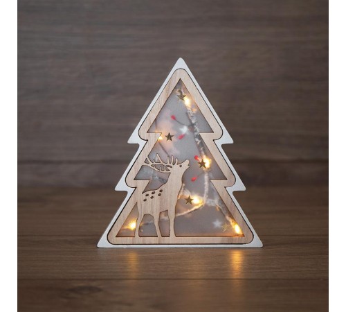 Деревянная фигурка с подсветкой Елочка 16х2х18 см  504-029  NEON-NIGHT