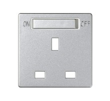 Simon 82 Накладка на британскую розетку с выключтелем, S82, S82N, S82 Detail, алюминий  8200046-093  Simon