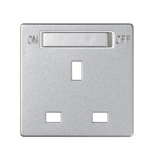 Simon 82 Накладка на британскую розетку с выключтелем, S82, S82N, S82 Detail, алюминий  8200046-093  Simon