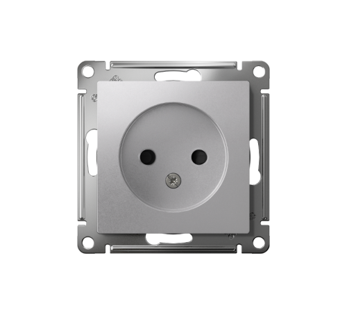 AtlasDesign Алюминий Розетка без заземления со шторками, 16А, механизм  ATN000349  SE