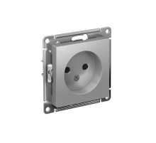 AtlasDesign Алюминий Розетка без заземления со шторками, 16А, механизм  ATN000349  SE