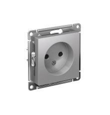 AtlasDesign Алюминий Розетка без заземления со шторками, 16А, механизм  ATN000349  SE