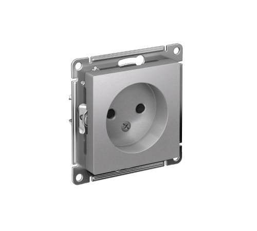 AtlasDesign Алюминий Розетка без заземления со шторками, 16А, механизм  ATN000349  SE