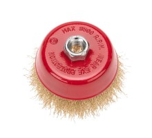 Щетка чашечная для УШМ витая латунированная проволока 100 мм М14  KR-91-1209  Kranz