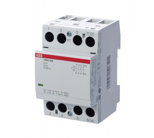 Контактор ESB40-40N-06 модульный (40А АС-1, 4НО), катушка 230В AC/DC  1SAE341111R0640  ABB