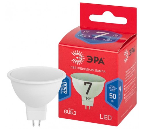 Лампа светодиодная ЭКО LED MR16-7W-865-GU5.3 R (диод, софит, 7Вт, хол, GU5.3)  Б0045351  ЭРА