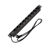 Блок распр. питания для 19" шкафов, горизонтальный, 9 розеток СЕЕ 7/4, 16A  04-0105-1  REXANT