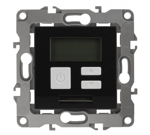 Терморегулятор универс. 12-4111-05 230В-Imax16А, IP20, Эра12, антрацит  Б0031275  ЭРА