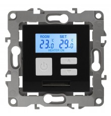 Терморегулятор универс. 12-4111-05 230В-Imax16А, IP20, Эра12, антрацит  Б0031275  ЭРА