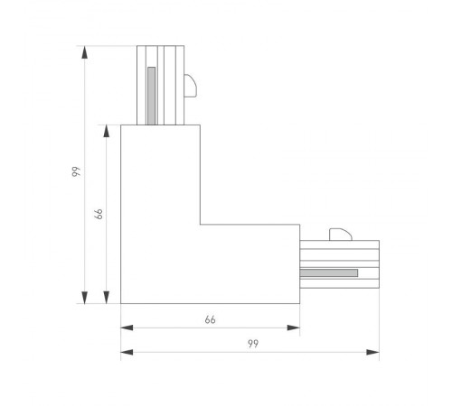 Коннектор угловой LGD-4TR-CON-L-EXT-WH (C) (Arlight, IP20 Пластик, 3 года)  024718  Arlight