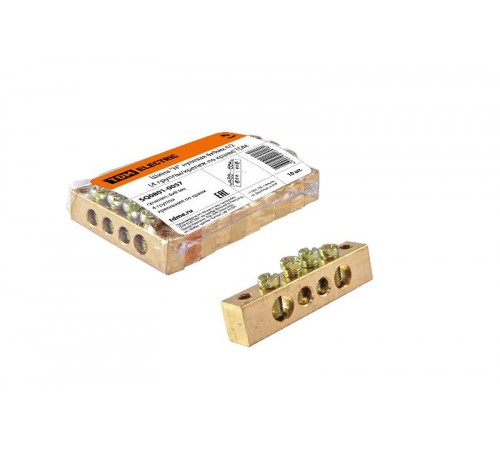 Шина "N" нулевая 6х9мм 4/2 (4 группы/крепеж по краям)   SQ0801-0057  TDM