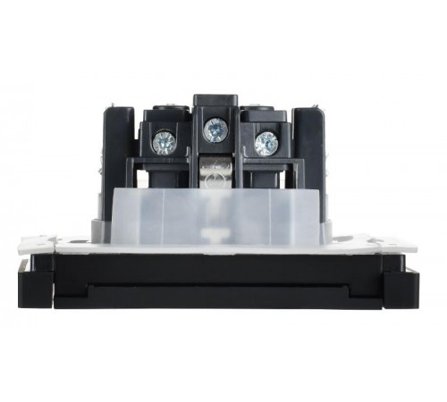 FORTE&PIANO Розетка с заземлением, со шторками, с крышкой в/к 16А IP44 FP121 черный  FP-R16-16-44-K02  IEK