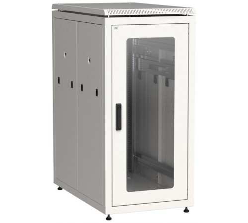 Шкаф сетевой 19" LINEA N 24U 600х1000 мм стеклянная передняя дверь серый  LN35-24U61-G  ITK