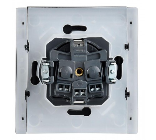 FORTE&PIANO Розетка с заземлением, со шторками, с крышкой в/к 16А IP44 FP121 черный  FP-R16-16-44-K02  IEK