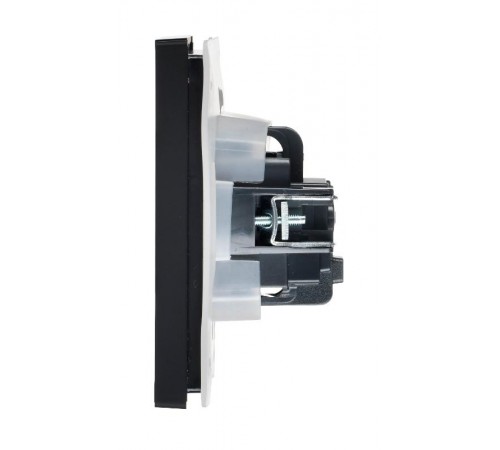 FORTE&PIANO Розетка с заземлением, со шторками, с крышкой в/к 16А IP44 FP121 черный  FP-R16-16-44-K02  IEK