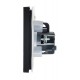FORTE&PIANO Розетка с заземлением, со шторками, с крышкой в/к 16А IP44 FP121 черный  FP-R16-16-44-K02  IEK