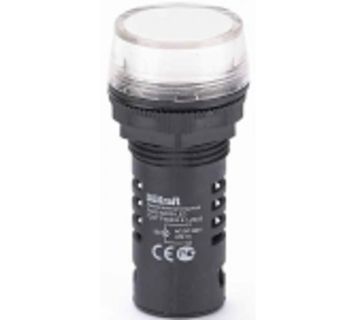 Лампа комм. ADDS 22 мм LED бел. 220В AC/DC ЛK-22   25121DEK  DEKraft