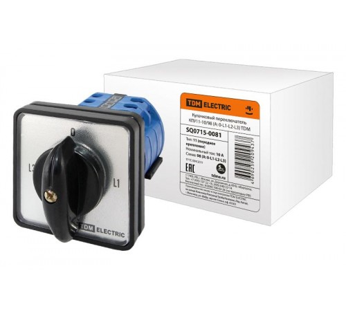 Кулачковый переключатель КПУ11-10/98 (A: 0-L1-L2-L3)  SQ0715-0081  TDM