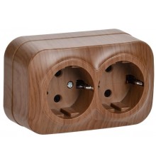 РС22-3-ХД Розет. 2-ая с з/к о/у 16А GLORY дуб  ERH21-K24-16  IEK