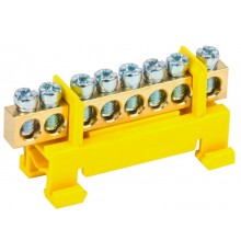 Шина PE "земля" на DIN-изоляторе тип "Стойка" ШНИ-6х9-8-С-Ж  YNN10-69-8P-K05  IEK