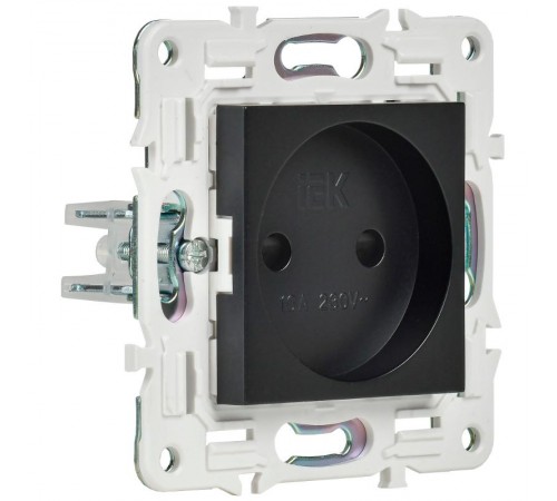 SKANDY Розетка без заземления с защитными шторками 10А SK-R01Bl черный  SK-R13-10-K02  IEK