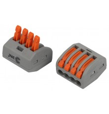 Клемма  NO-225-422 универсальная 222-414 с рычагами 4-проводная 0.08-2.5/4 мм2 (упаковка 2 шт.)  Б0067939  ЭРА