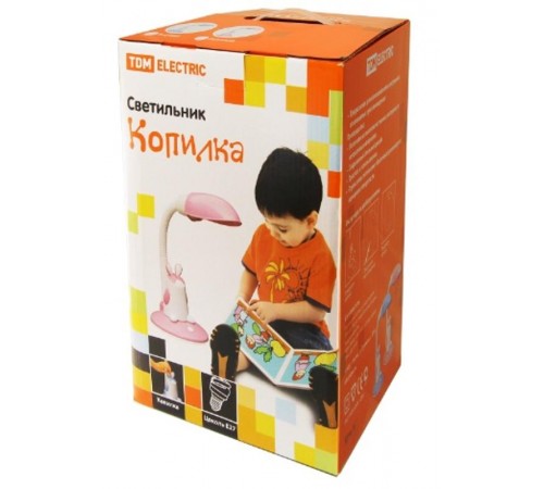 Светильник настольный прищепка Копилка 11Вт КЛЛ Е27 розовый  SQ0337-0040  TDM