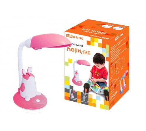 Светильник настольный прищепка Копилка 11Вт КЛЛ Е27 розовый  SQ0337-0040  TDM