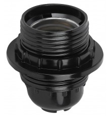 Патрон Е27 с кольцом,бакелит, черный (x50)  Б0044084  ЭРА