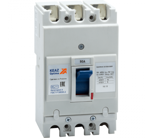 Выключатель автоматический OptiMat E100L080-УХЛ3  100007  КЭАЗ
