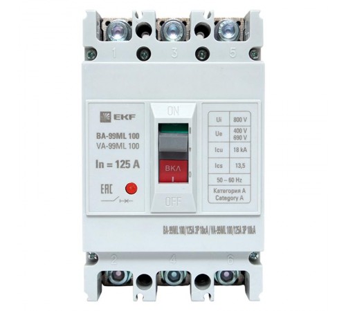 Выключатель автоматический ВА-99М 100/125А 3P 18кА EKF Basic  mccb99-100-125mI  EKF