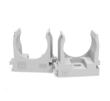 Крепеж-клипса для труб для монтажного пистолета серая в п/э д25 (100шт/700шт уп/кор)  PR13.0121  Промрукав