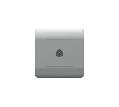 Розетка антенная одиночная TV коннектор, серебряный(NEW3-E)  431411  CHINT