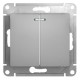 Glossa Алюминий Выключатель 2-клавишный с подсветкой, сх.5а, 10АХ  GSL000353  SE