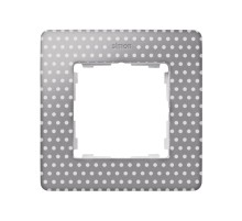 Simon 82 Рамка декоративная, 1 пост, Original, S82 Detail, серый в белый горошек-белый  8200610-211  Simon