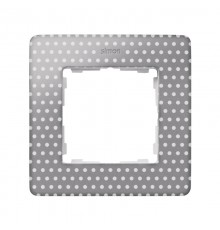Simon 82 Рамка декоративная, 1 пост, Original, S82 Detail, серый в белый горошек-белый  8200610-211  Simon