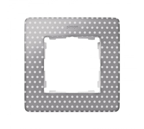 Simon 82 Рамка декоративная, 1 пост, Original, S82 Detail, серый в белый горошек-белый  8200610-211  Simon