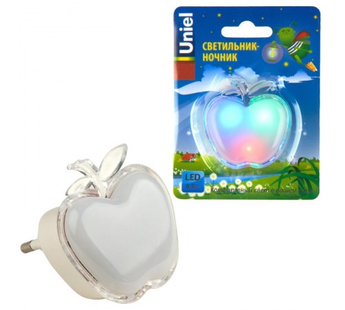 Светильник-ночник DTL-308-Яблоко/RGB/3LED/05W без выключателя  10319  Uniel