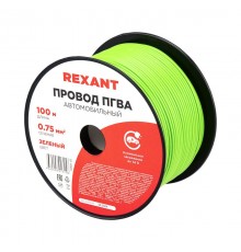 Провод ПГВА REXANT 1х0.75 мм, зеленый, бухта 100 м 01-6503  REXANT