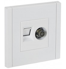 FORTE&PIANO Розетка двойная TV+RJ45 кат.5E FP236 белый  FP-AK20-1-K01  IEK