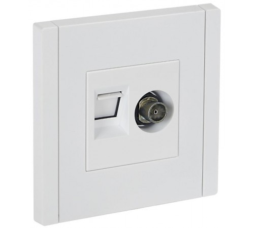 FORTE&PIANO Розетка двойная TV+RJ45 кат.6 FP237 белый  FP-AK20-2-K01  IEK