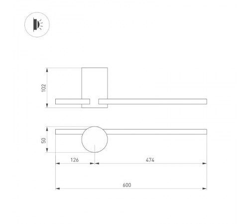 Светильник SP-VINCI-S600x55-7W Day4000 (BK, 110 deg, 230V) (arlight, IP20 Металл, 3 года)  034170  Arlight