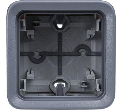 Plexo Серый Коробка 1-ая для наружного монтажа IP55  069651  Legrand