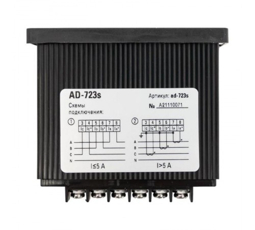 Амперметр AD-723s цифровой на панель 72x72 (квадратный вырез) трехфазный в коротком корпусе PROxima  AD-723s  EKF