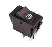 Выключатель клавишный 12V 35А (4с) ON-OFF с красной LED подсветкой  36-4440  REXANT