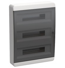 Корпус пластиковый навесной на 54 модулей ЩРН-П-54 IP41 черная прозрачная дверь TEKFOR  TF5-KP12-N-54-41-K01-K03  IEK